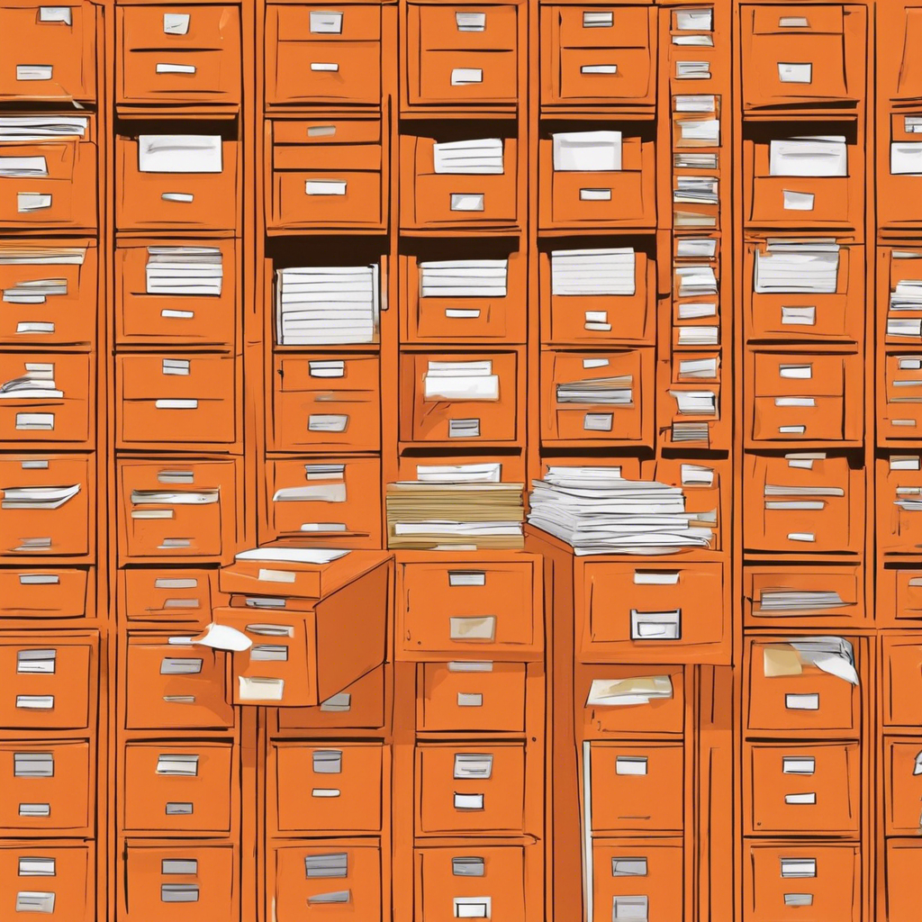 Organized filing cabinets representing structured medical record analysis